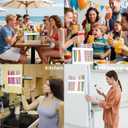 Acrylic Straw Holder for Cabinet, White Reusable Straw Organizer with Double Sided Adhesive Tape and Stickers, Straws Storage Container for Cabinet Door Kitchen Counter Cupboard Fridge