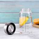 12Oz Small Glass Water Bottle with Lid and Sleeve,0.15in/3.8mm Thick Glass Shaker Bottles for Protein Mixes,Juicing,Smoothies,Infused Water,Beverage,Reusable Juice Bottles (2 Pieces)
