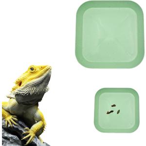 2 x 2 Pcs Leopard Gecko Potty Pad,Leopard Gecko Tray,Crested Gecko Potty Latrine,Reptile Litter Box, Lizard Tray,Portable Gecko Tank Accessories (Green)