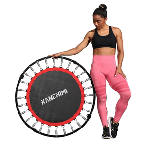 Kanchimi 40" Folding Mini Fitness Indoor Exercise Workout Fitness Rebounder Trampoline for Adults, Max Load 330lbs(Black)