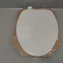 CHURCH Toilet Seat, Easy Clean Hinges Release for Deep Cleans, Durable Enameled Wood Seat, Elongated, White