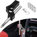 Sporacingrts Adjustable Short Shift Extension Shifter Knob with Adapters Compatible with Civic Integra CRX (Black)