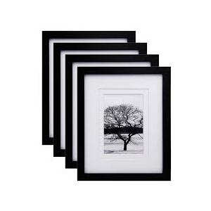 Egofine 12x16 Picture Frame Black, Covered by Plexiglass Made of Solid Wood, Display Pictures 9x12 and 11x14 with Mat or 12x16 Without Mat, for Wall Mounting Photo Frame