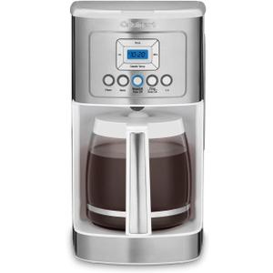 Cuisinart 14-Cup Coffee Maker, Programmable PerfecTemp Glass Carafe Coffee Machine with 1-4 Cup Setting, Brew Strength Control and Brew Pause, Stainless Steel, DCC-3200WNAS, White