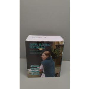 Electric Heated Shawl with Remote Control - 10 Heat Levels, 45/90/120 Minute Timer, 120W Warmth, 60X84CM Grey Flannel, Neck and Back Heating Pads, Detachable Cord, Washable