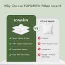 TOPGREEN Feathers Down Throw Pillow Inserts 24x24, Set of 2, 100% Organic Cotton Shell, Soft Decorative Square Pillow Insert for Living Room Sofa, Couch, or Bed (White)