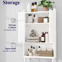 Kitsure 68.1"H Over Toilet Storage Cabinet, Magnetic Door, Adjustable Shelf, 3 Tiers