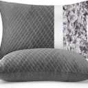 Dormirpilow Memory Foam Pillows King Size Set of 2 Grey Color Cooling Pillows for Sleeping 2 Pack, Bed Pillows with Adjustable Shredded Foam for Side, Back and Stomach Sleepers (20x36)