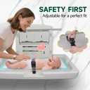 anydry Baby Changing Station Wall-Mounted, Foldable Diaper Changing Table with Safety Straps for Commercial Bathroom, in Elegant Grayish White