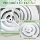 Therwen 1 Pcs 12 Inch Round Vent Cover, White Round Ceiling Diffuser with Screws HVAC Vent Duct Cover Replacement Exhaust Fan Covers for Home Office Kitchen Ventilation Use, Outer Dimensions 15-15/16"