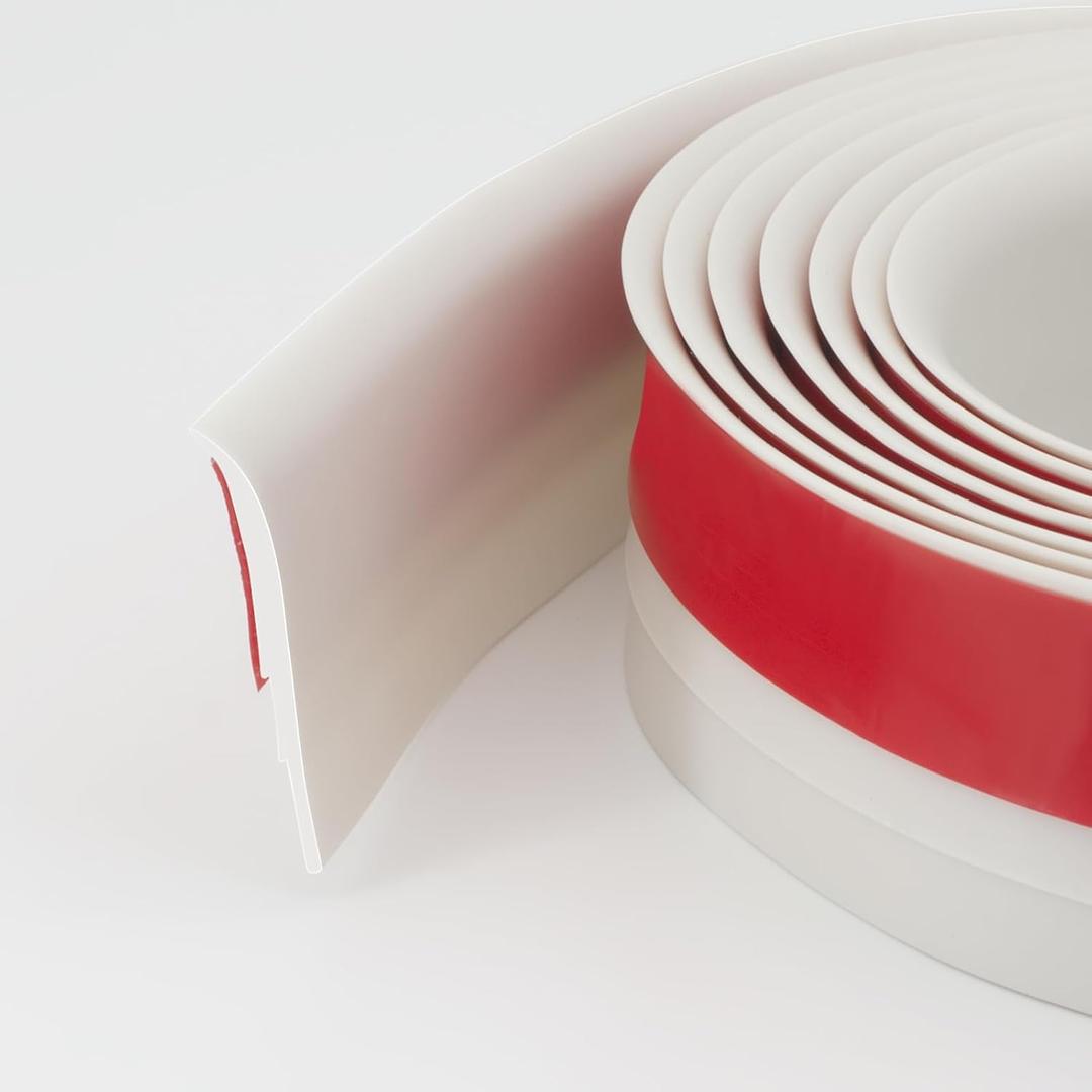 Weather Stripping Door Seal, 236 Length Cuttable Door Draft Stopper, Strong Adhesive Door Sweep Draft Stopper of Door for Exterior/Interior Doors Gap, Side, Glass Shower Door, Sliding Door(White)