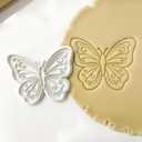 Butterfly Cookie Cutters with Plunger Stamps Handle Detailed 3.5" PLA Cutters for Baking Fondant Cutters Pastry Biscuit Baking Clay DIY Molds