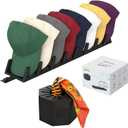 REIKIYA Hat Organizer No Install Silicone Hat Stand for 8 Baseball Caps - 2in1 Hat/Tie/Head Scarves Display Rack and Holder for Closet, Dresser, Cloakroom, Shelves, Desktop (Black)
