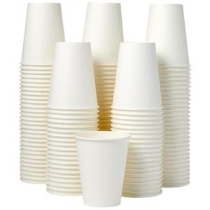 Amazon Basics Disposable Paper Cups for Hot and Cold Beverages, 12 ounces, White, 1000 Count