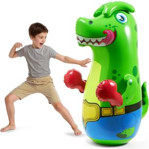 SYNCFUN Inflatable Punching Bag for Kids 47 Inches, Toddler Blow up Punching Bag Toys, T.rex Dinosaur Bouncing-Back Bopper