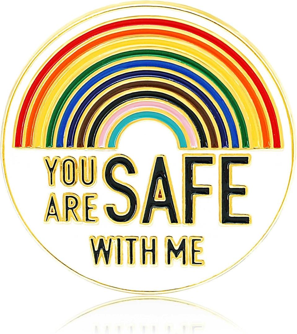 1/2/4/8/16/32 Pcs YOU ARE SAFE WITH ME Pin Enamel Lapel Pins LGBT Rainbow Pride Pin Nurse Doctor Student Ally Brooch Pin Badge Pin for Shirt Backpack Decorative Accessories Gift Bulk