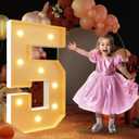 imprsv 3FT Light Up Numbers, Marquee Numbers 5 for 15th 50th Birthday Decorations Anniversary Party Decor, Marquee Light up Letters, Pre-Cut Foam Board Kit