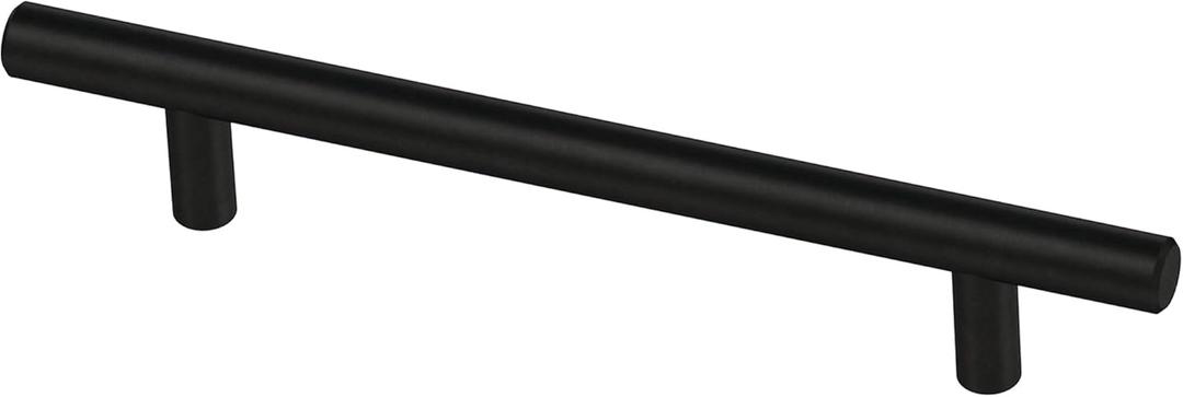 Franklin Brass Solid Bar (10-Pack) Cabinet Handles 5-1/16" Hole Center Modern Pulls | Matte Black Hardware Kitchen Door, Drawers, Dressers, Furniture P01026Z-FB-B