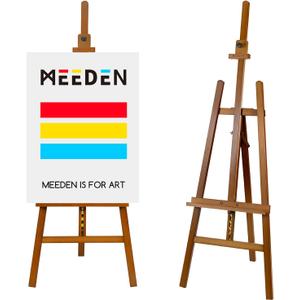 MEEDEN Painting Wooden Art Easel: Solid Beechwood Display Easel Stand Hold Canvas up to 43'' - Adjustable Easel from 57''-76" for Adults Student Studio Gallery - Walnut