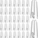 60 pcs Curtain Pleat Hooks, W Shape Pinch Pleat Hooks Clips, Stainless Curtain Drapery Hooks Pins