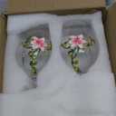 Wine Glasses Set of 2, Handcrafted Enamel Flower Red Wine Glasses Champagne Glasses Pretty Floral Goblets for Women Mom Friends Mothers Wife (Pink)