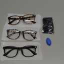 Gaoye Stylish Blue Light Glasses for Woman - Computer Glasses for Blue Light Blocking - Lightweight Frames - 3 pack (B2-matte Black+leopard+tortoise)