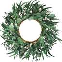 26" Preserved Eucalyptus Wreath for Front Door Extra Large Wreaths Natural Eucalyptus Real Touch Everlasting Summer/Spring/Fall Fresh Wreaths Farmhouse Door,Home,Porch, Window Decor