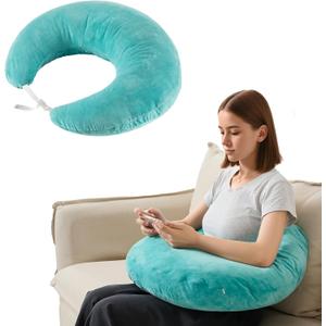 Crocheting Pillows, Reading Pillow for Gaming, Gaming Pillow for Lap, Lap Desk Pillow for Sitting in Bed or Sofa, Multi Functional Reading Pillow for Reading, Working or Crocheting, Green