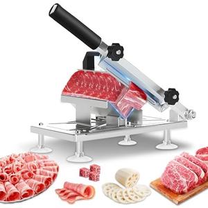 Manual Frozen Meat Slicer Machine for Home Use Meat Cutter Upgraded Stainless Steel Food Slicer Beef Mutton Roll for Hotpot Thickness Adjustable Cleavers Commercial Cooking Utensils zx