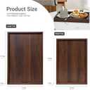 14.9''x10.2''x1.57'' Bamboo Wooden Tray with Handles, Rectangular Natural Solid Wood, Walnut Dark Brown Color Serving Tray.Suitable for Kitchen,Bedroom,Breakfast,Coffee,Decorative,Party Bars.