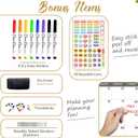 CLEVER CLEAN Large Dry Erase Wall Calendar - 36"x72" Undated 3-Month Calendar for Home, School, Office Projects - Jumbo Reusable Task Organizer, 36"x72" Horizontal