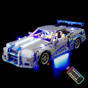 Light Kit Compatible with Lego 42210 2 Fast 2 Furious Nissan Skyline GT-R (R34)  LED Lighting for Lego Technic Car Building Set - NOT Included The Model Set (RC Version)