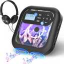 Portable-CD-Player with Bluetooth - Rechargeable with FM Transmitter, Dual Speakers, Headphones and AUX Use for Car Travel Home (Black)