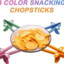 4 PCS Finger Chopsticks for Gamers - Cute Wheat Straw Office Snack Chopsticks - Snack Grabber & Chip Helper Tool - Reusable Non-Slip Gaming Snacking Solution