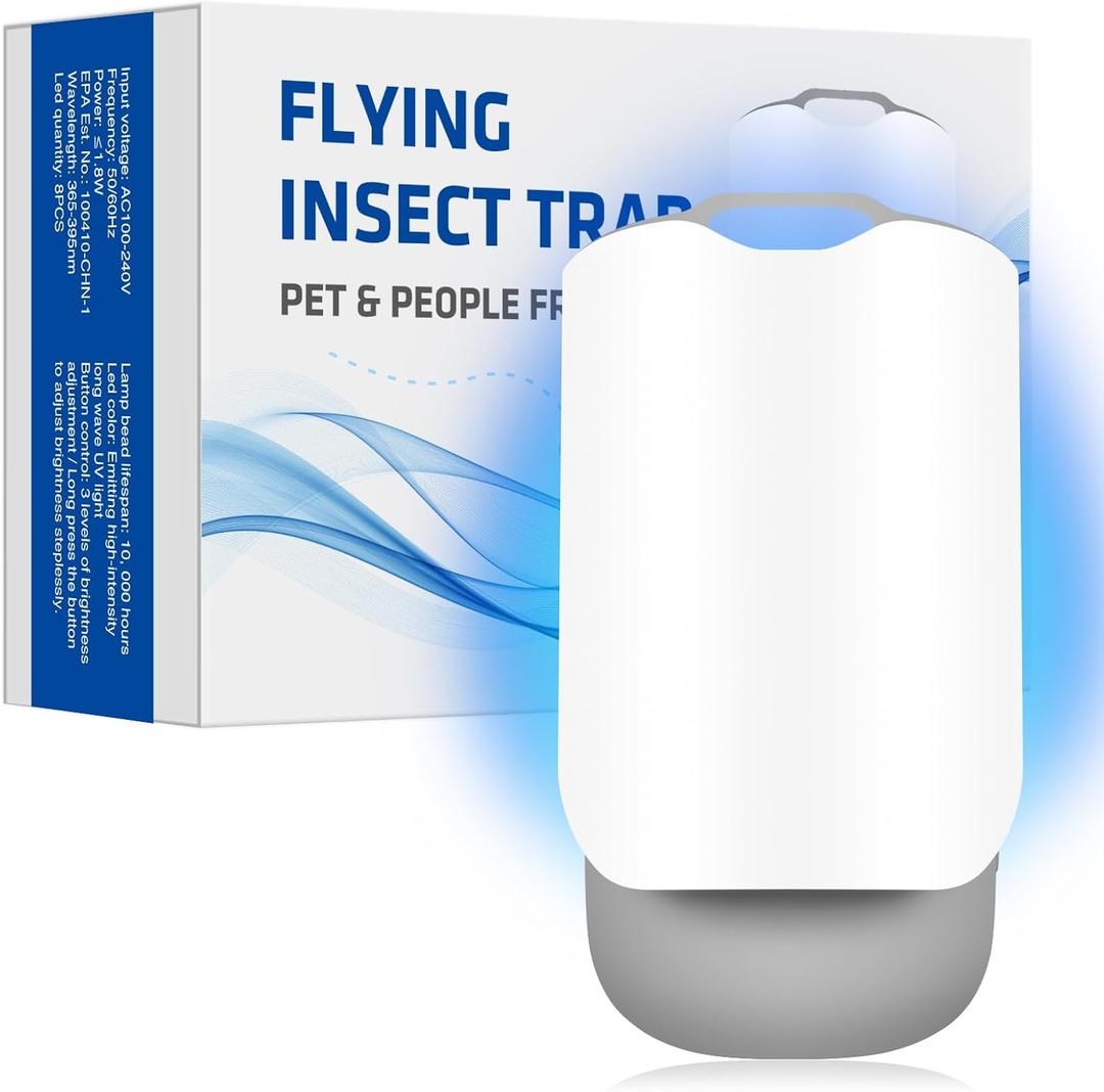 Gnat Traps for House Indoor, Fruit Fly Traps for Indoors, Brightness Adjustable Flying Insect Trap, Fly Trap Indoor, Fruit Fly Trap for Flies, Fruit Flies, Moths, Gnats (1 Device + 5 Refill)
