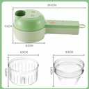 AXEDAES 4 in 1 Multi-Functional Portable Electric Vegetable Cutter Set, Wireless Vegetable Processor for Garlic, Peppers, Onions, Celery, Ginger, Meat, With Brush, Comes with Egg & Cream Beater