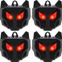 Solar Nocturnal Animal Repeller Outdoor with Predator Eyes Auto Activate Predator Deterrent Guard Lights for Coyote Skunk Deer Fox Raccoon,Nighttime Protection for Chicken Coop Yard Garden, 4 Pack