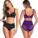 Annenmy Women's Cotton Underwear High Waisted Full Briefs Soft Stretch Breathable Ladies Panties (XXXL)