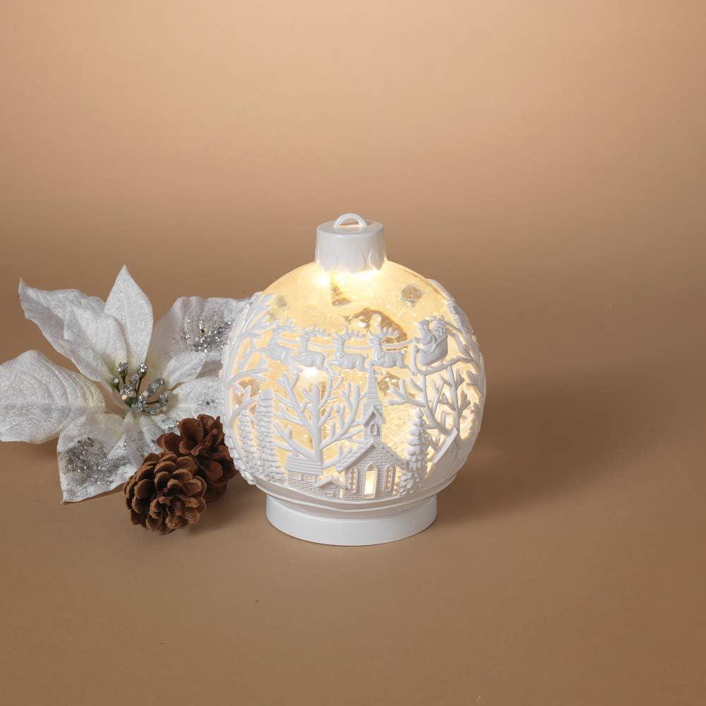 Gerson 2597400 Battery Operated Lighted Holiday Spinning Water Globe 6" D