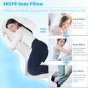 EKEPE Body Pillow with Cover, 68 Inches Memory Foam Full Body Pillow for Side Sleeper, Long Pregnancy Pillow with Contour Support for Back, Knee, Leg Relief - Medium White