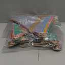 60 Flags Imitated Burlap Pennant Banner - Multicolor Fabric Triangle Rainbow Flag Bunting for Party and Festival Classroom Hanging Decoration