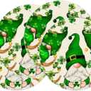 XCHI Gnomes Green Shamrocks Clovers Horseshoes St. Patrick's Day Round Placemats Set of 4 Table Mats for Party Home Kitchen Dining Table Decorations 14x14 Inch