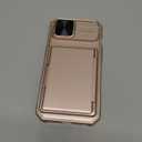 for iPhone 16e Phone Case Wallet, Built-in Card Holder (4-5 Cards), RFID Block, Slide Camera Cover, Military Grade Protection, Rugged Women Girly Men Protective Case for iPhone16 E, Rose Gold