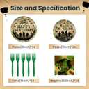 96 pcs Camo Birthday Party Decorations Army Birthday Party Plates and Napkins Disposable Camouflage Party Dessert Dinnerwares Serve 24 Guests