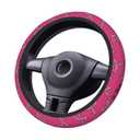 Be Strong Be Fearless Steering Wheel Cover for Women Men, Pink Ribbon Breast Cancer Survivor Awareness Neoprene Steering Wheel Protector Case Soft Elastic Universal Auto Car Accessories Decor 15 Inch