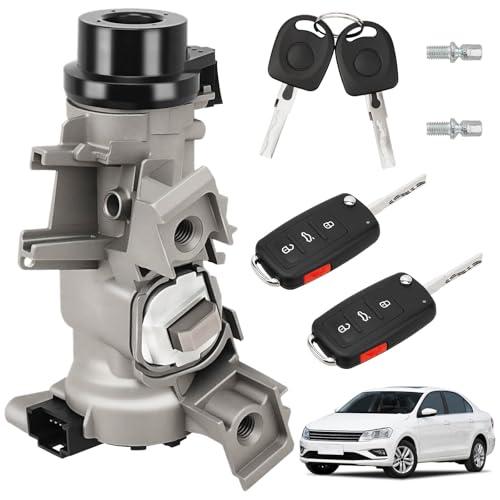 RAMATA 1K0905851B Ignition Lock Cylinder with Key, Starter Ignition Switch Fit for 2012-2019 Passat, 2006 2007 2008 2009 2010 2011 2012 2014 2015 2016 2017 2018 Vw Jetta, Rabbit, Eos 1k0905851