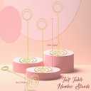24 Pack 8.86 Inch Table Number Holder Wire Photo Holder Picture Name Menu Clips Memo Note Cards Stand for Wedding Reception Anniversary Birthday Centerpieces(Gold)