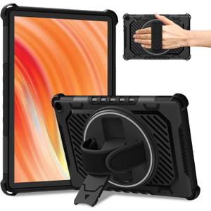 ROISKIN for Fire HD 10 & HD 10 Plus Tablet Case 13th Generation, with 360 Kickstand Hand Strap (Black)