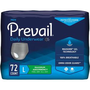 Prevail Proven | Large Pull-Up | Men's Incontinence Protective Underwear | Maximum Absorbency |18 Count (Pack of 4)