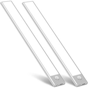 BLS LED Closet Lights, 52LED Motion Sensor Light Indoor, Under Cabinet Lights Rechargeable USB-C Under Cabinet Lighting, 1800mah Battery Operated Lights Wireless Magnetic Light for Kitchen Night Stair